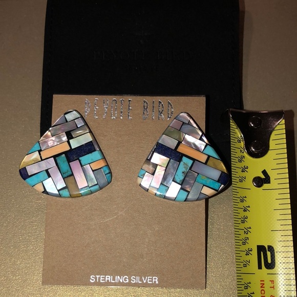 Peyote Bird Sterling Silver Earrings - Picture 6 of 7